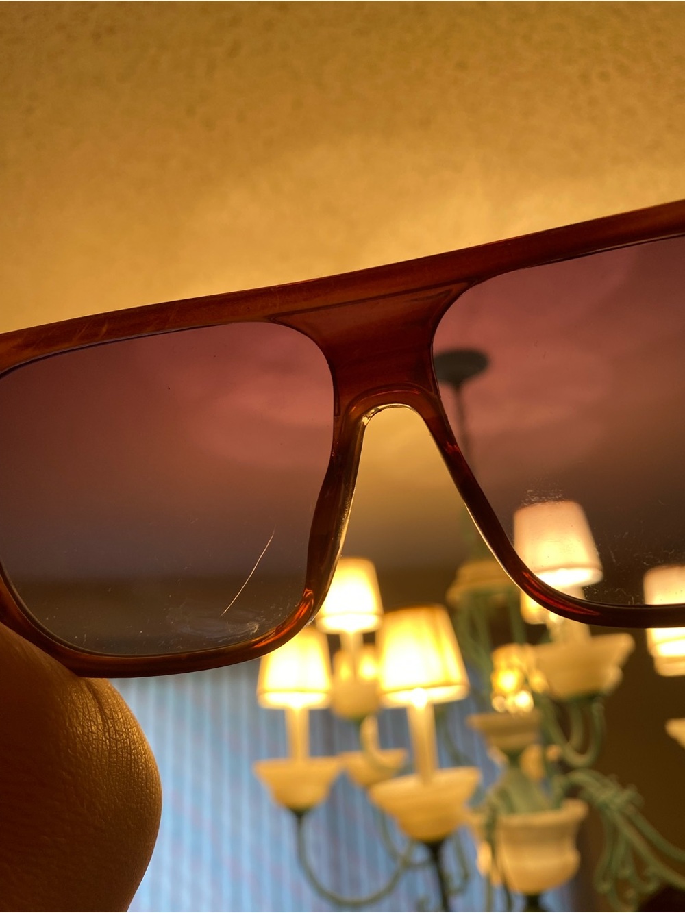 Anthropologie Brown Tortoiseshell Shield Sunglasses with Gradient Smoke Lenses - Picture 16 of 16